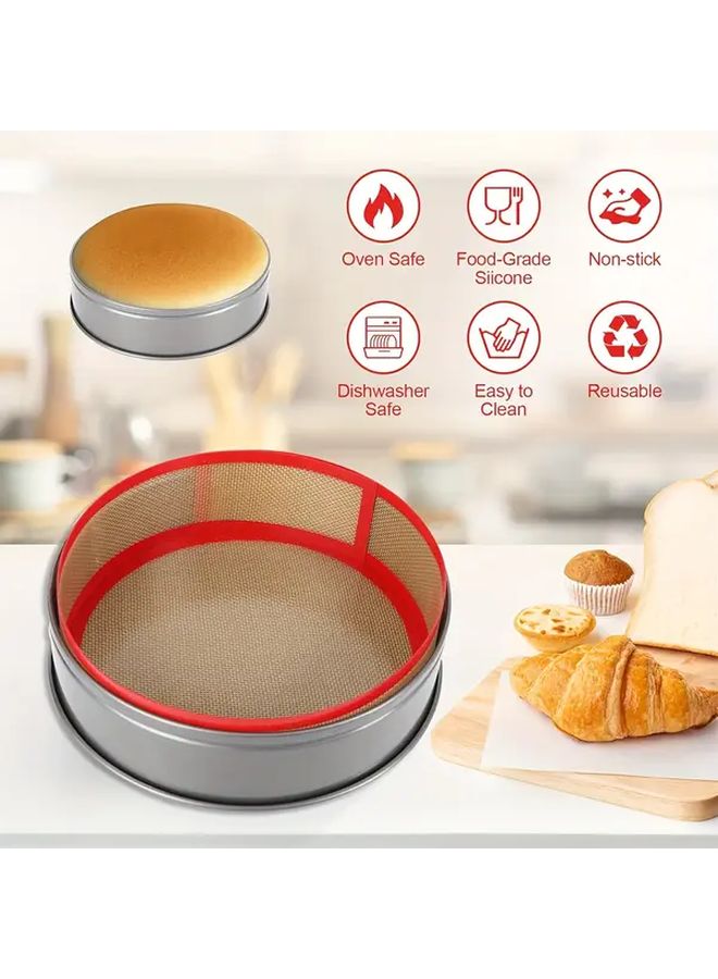 Gray 2 Piece Silicone Baking Mat Set for 9 Inch Springform Pan Non Stick Easy Clean - Image 4